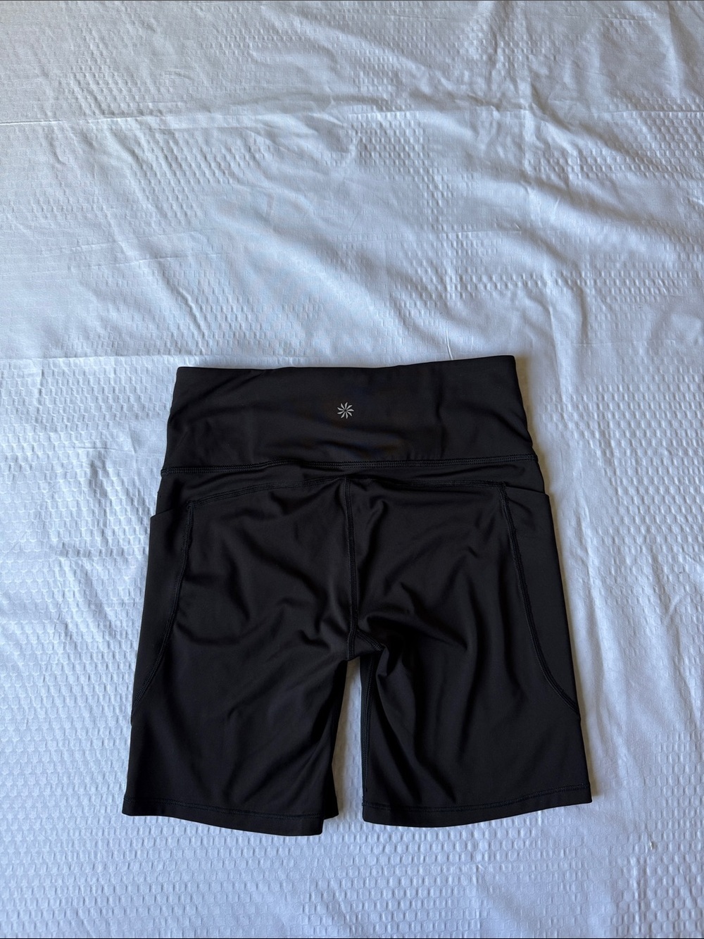 Athleta Black High-Rise Bike Shorts with Side Pockets